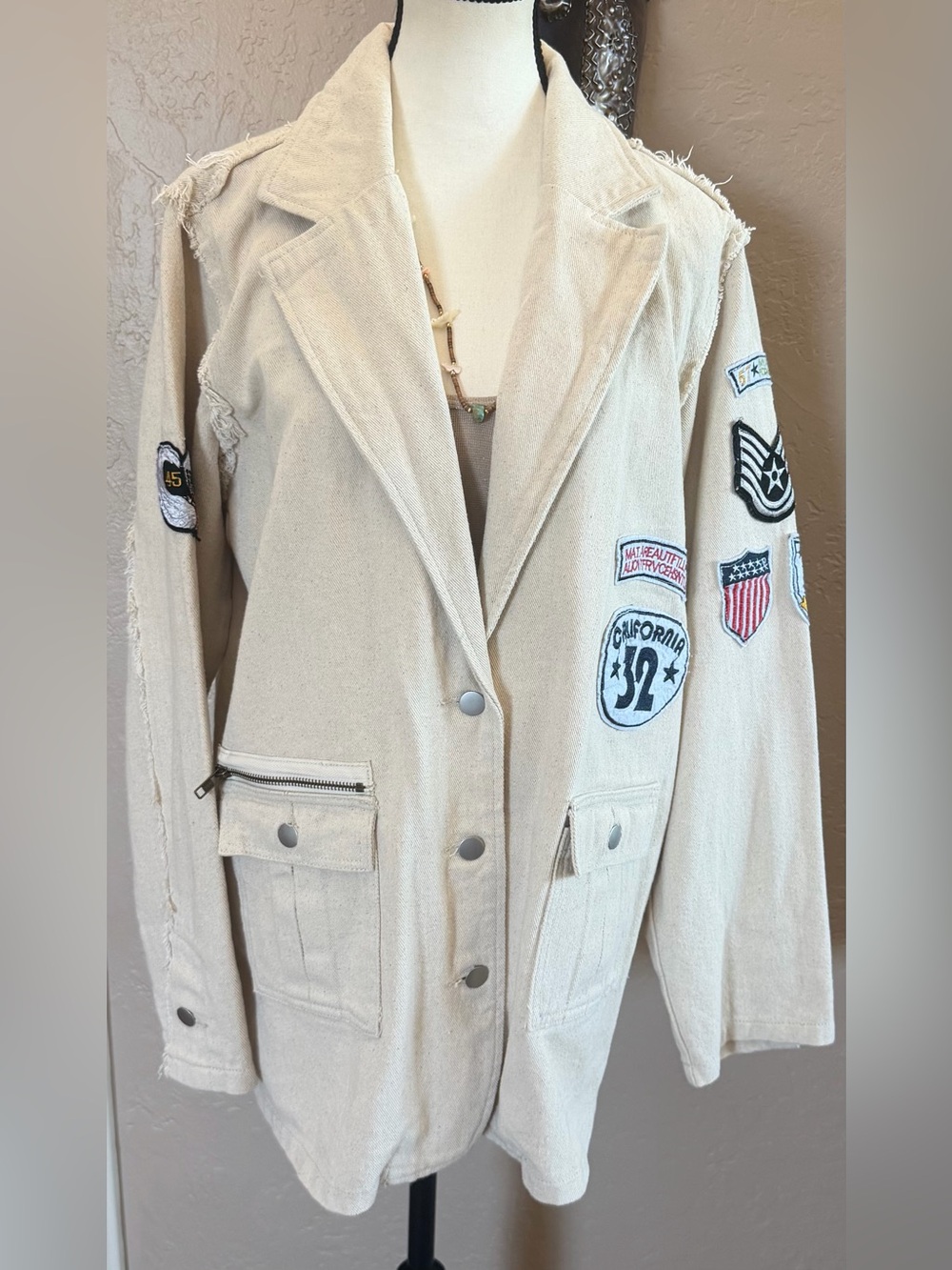 POL Vintage Patch Military Derby Jacket - Picture 7 of 13